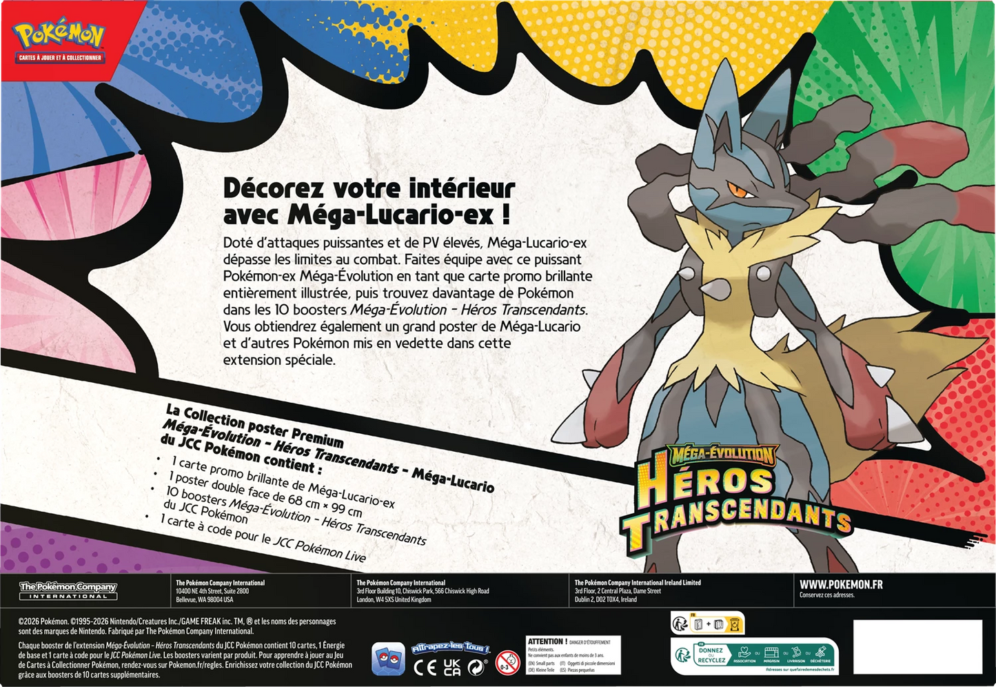 Coffret Collection Poster Premium Pokémon Héros Transcendants (ME2.5) Méga-Lucario 🇫🇷