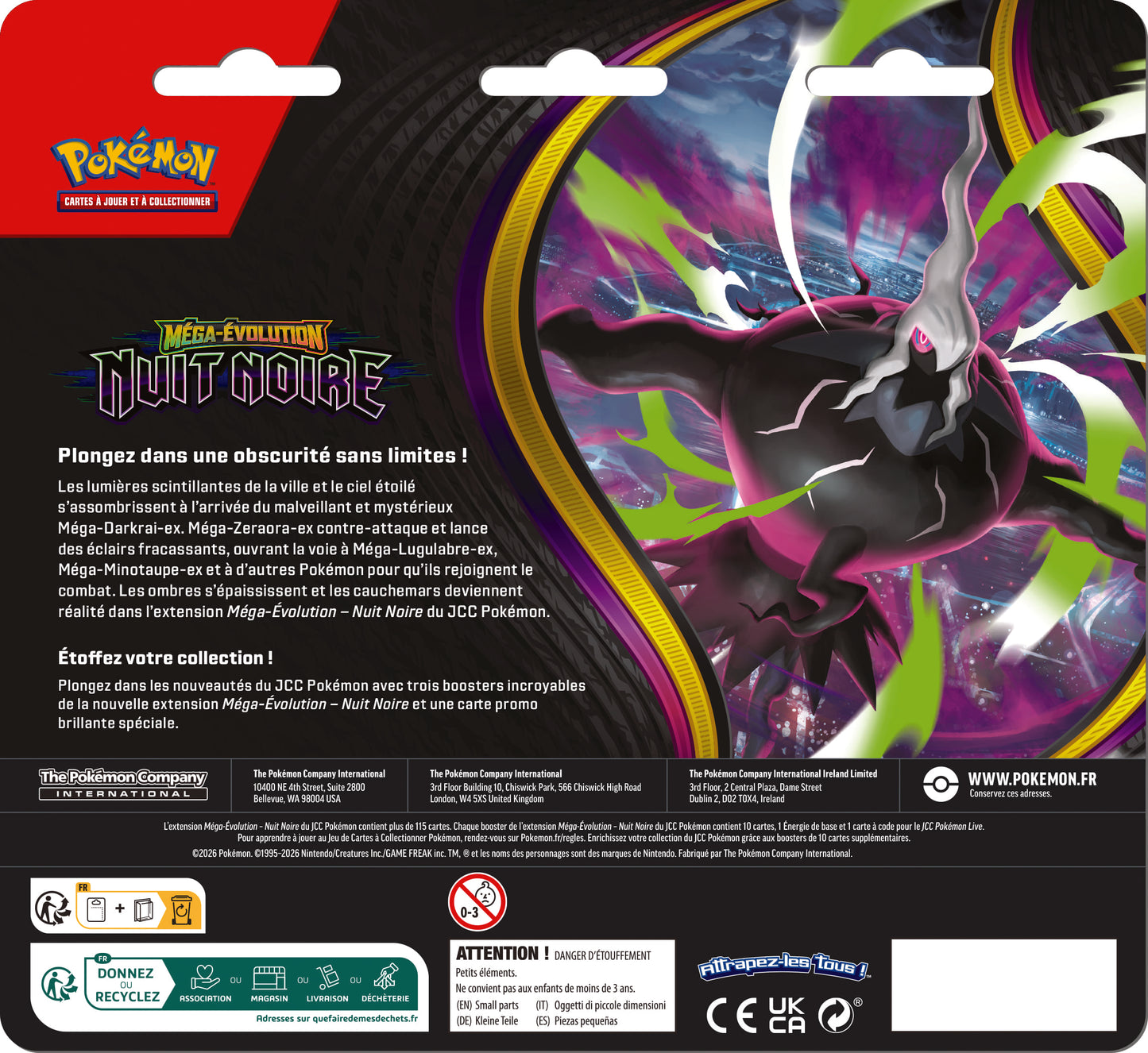 Tripack Pokémon Nuit Noire (ME5) 🇫🇷