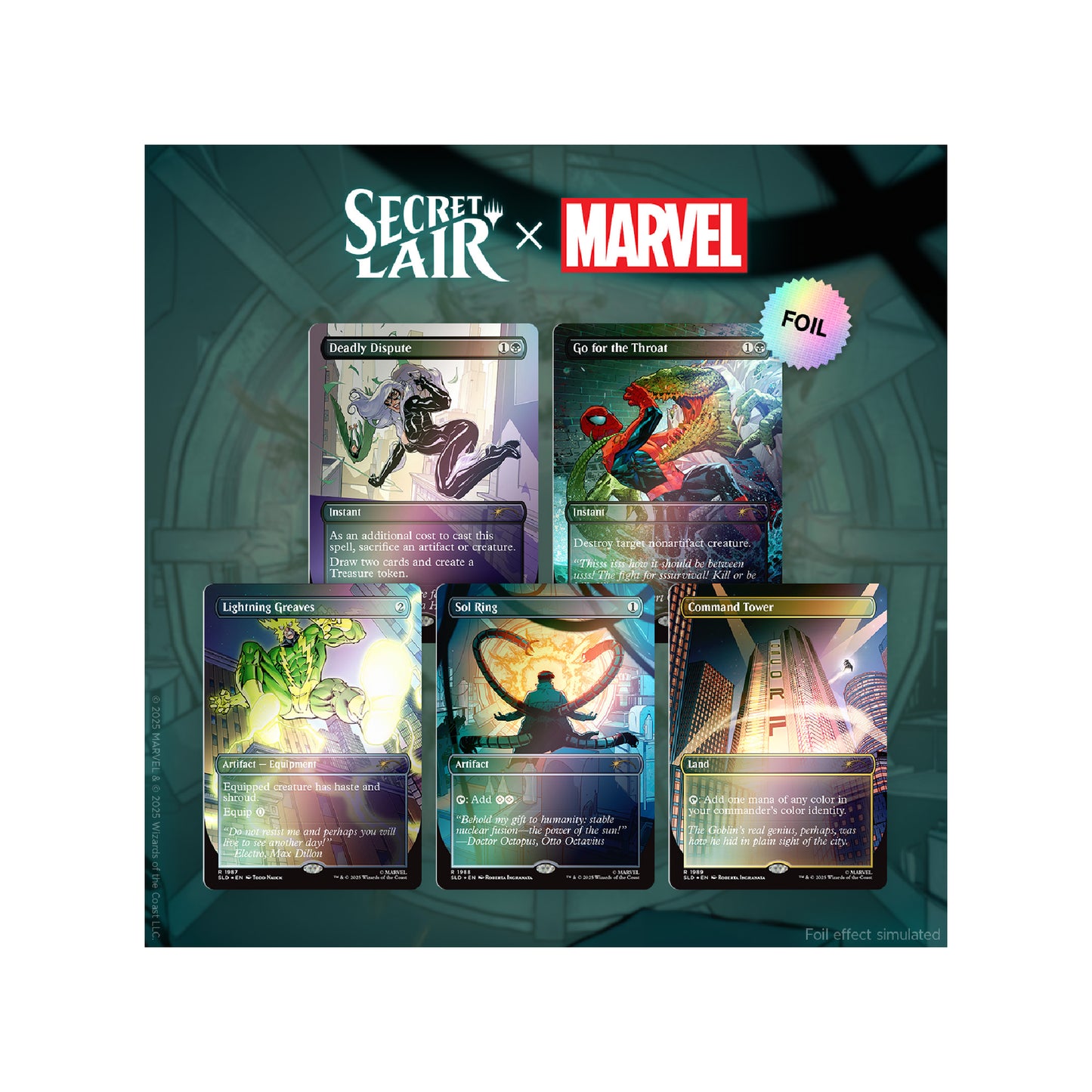 Magic the Gathering Secret Lair x Marvel's Spider-Man: Villainous Plots Rainbow Foil Edition - Pokemagic
