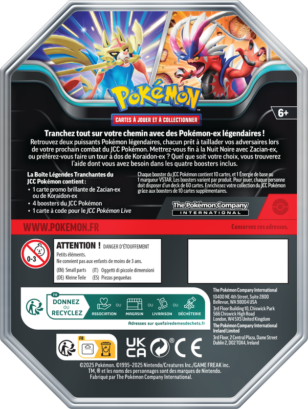 Pokébox Tin Légendes Tranchantes Pokémon Koraidon-ex 🇫🇷