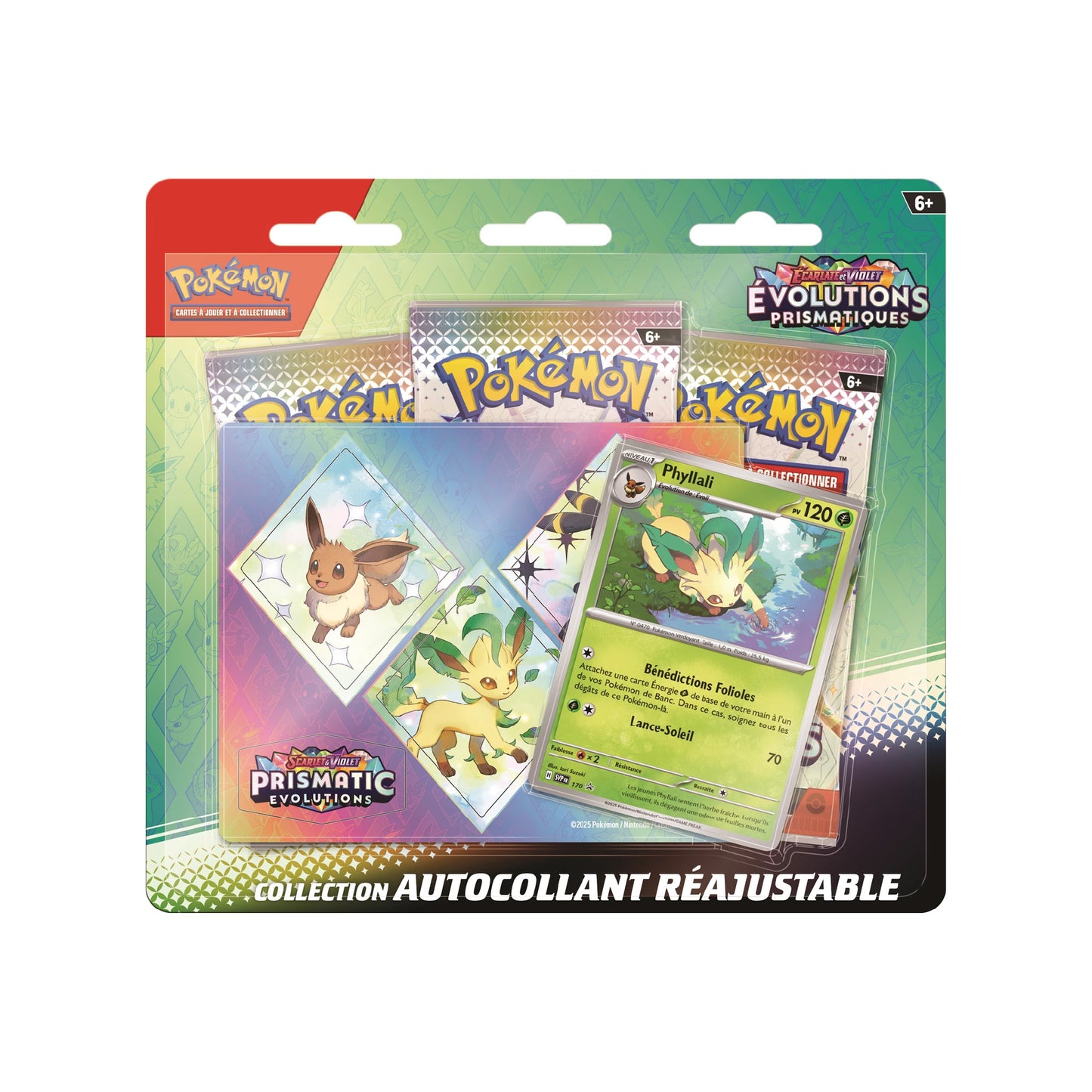 Tripack Collection Autocollant Réajustable Pokémon Évolutions Prismatiques (EV8.5) Phyllali 🇫🇷 - POKEMAGIC
