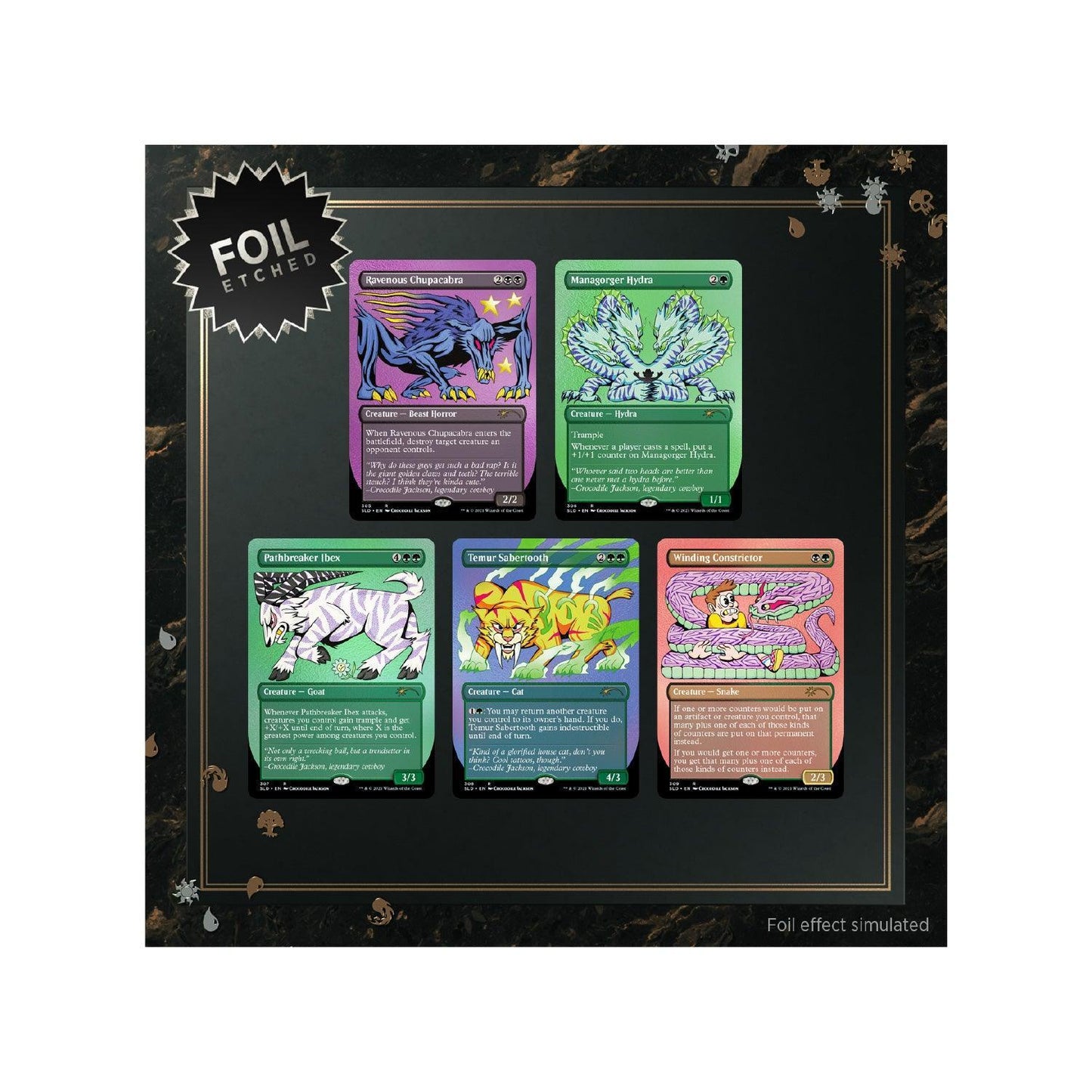 Magic the Gathering Secret Lair Crocodile Jackson's Monstrous Menagerie | Foil-Etched Edition 🇬🇧 - POKEMAGIC