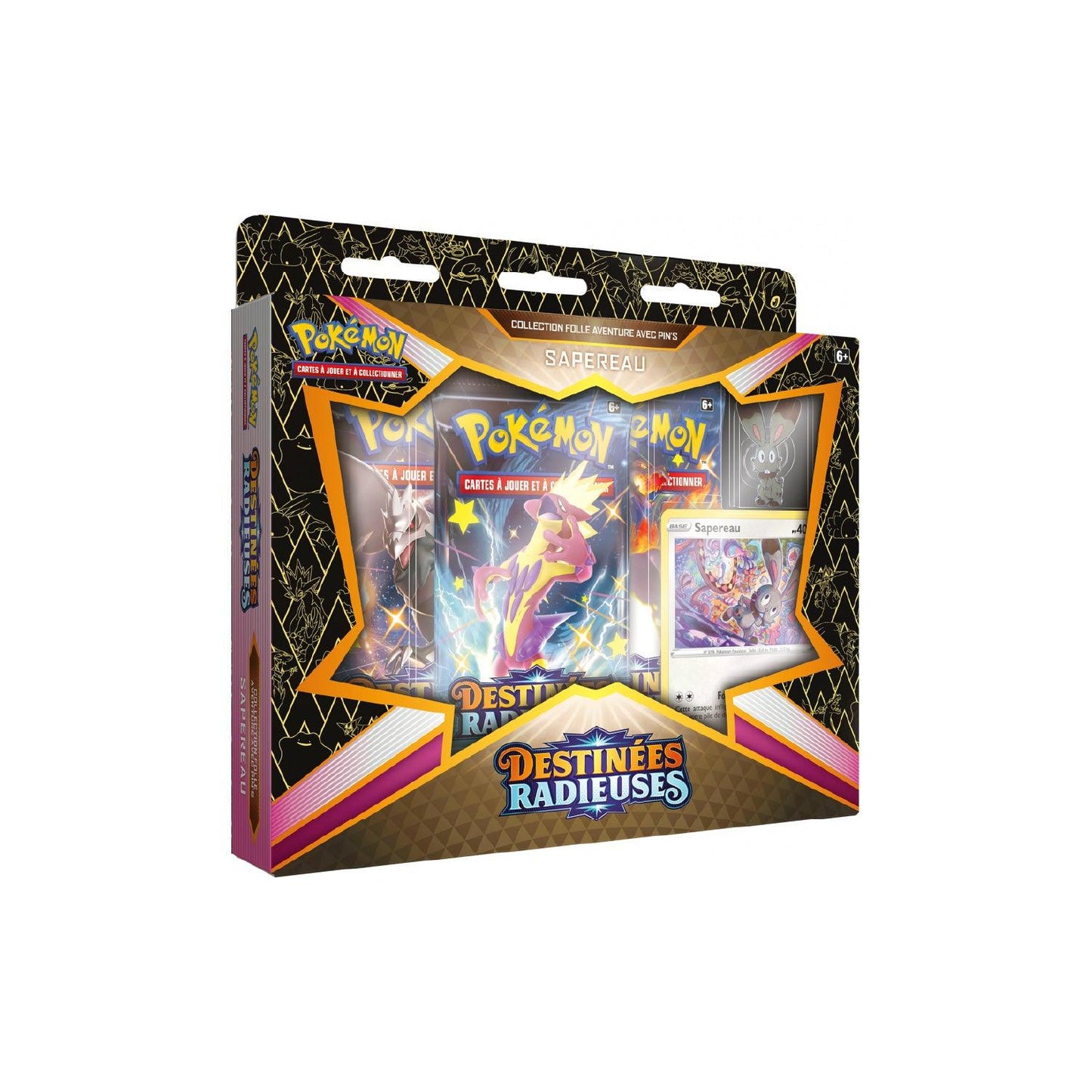Coffret Collection Folle Aventure avec pin's Pokémon Destinées Radieuses (EB4.5) Sapereau 🇫🇷