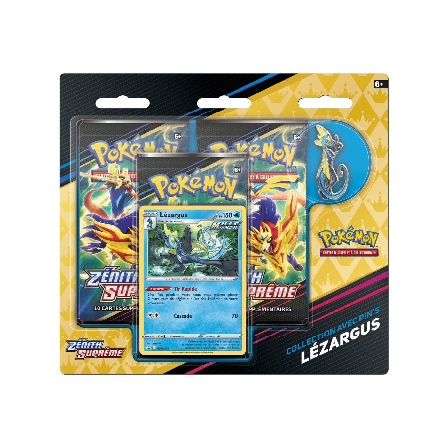 Tripack Collection avec pin's Pokémon Zénith Suprême (EB12.5) Lézargus 🇫🇷 - POKEMAGIC