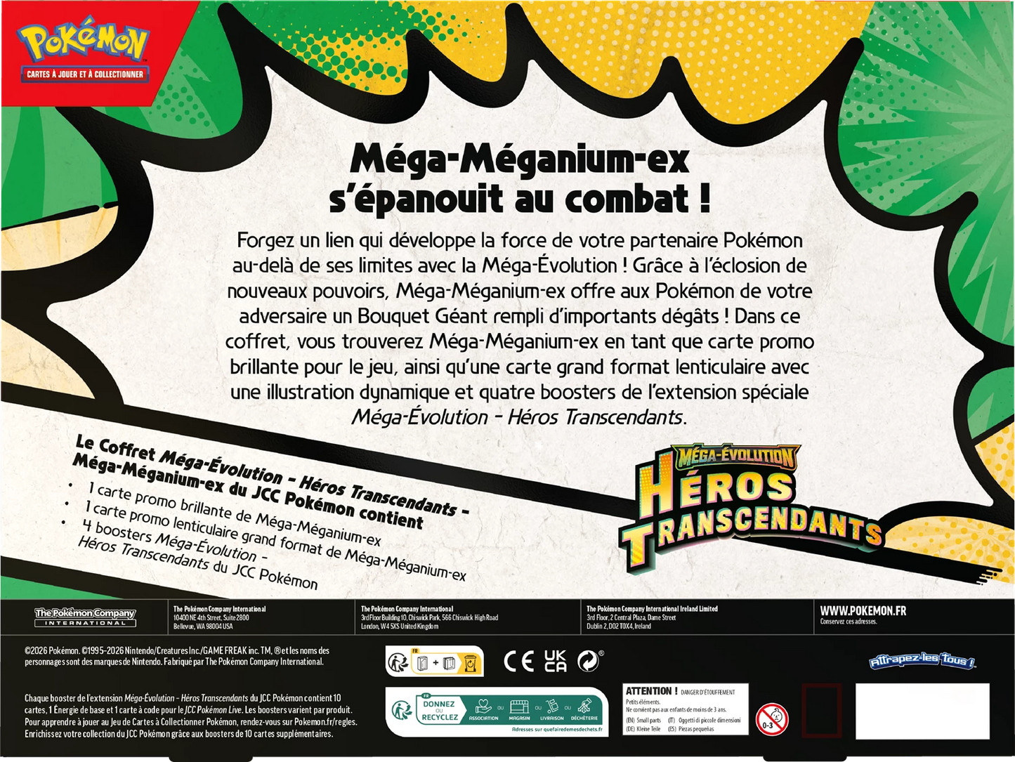 Coffret Pokémon Héros Transcendants (ME2.5) Méga‑Méganium‑ex 🇫🇷