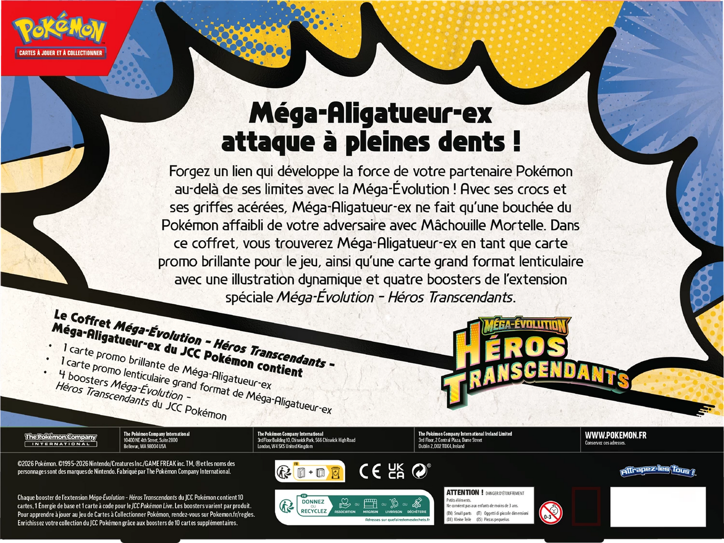 Coffret Pokémon Héros Transcendants (ME2.5) Méga‑Aligatueur‑ex 🇫🇷