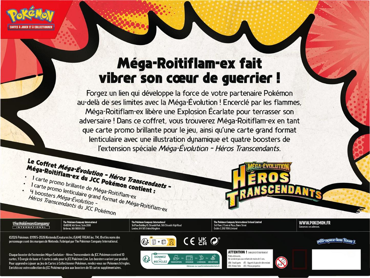 Coffret Pokémon Héros Transcendants (ME2.5) Méga‑Roitiflam‑ex 🇫🇷