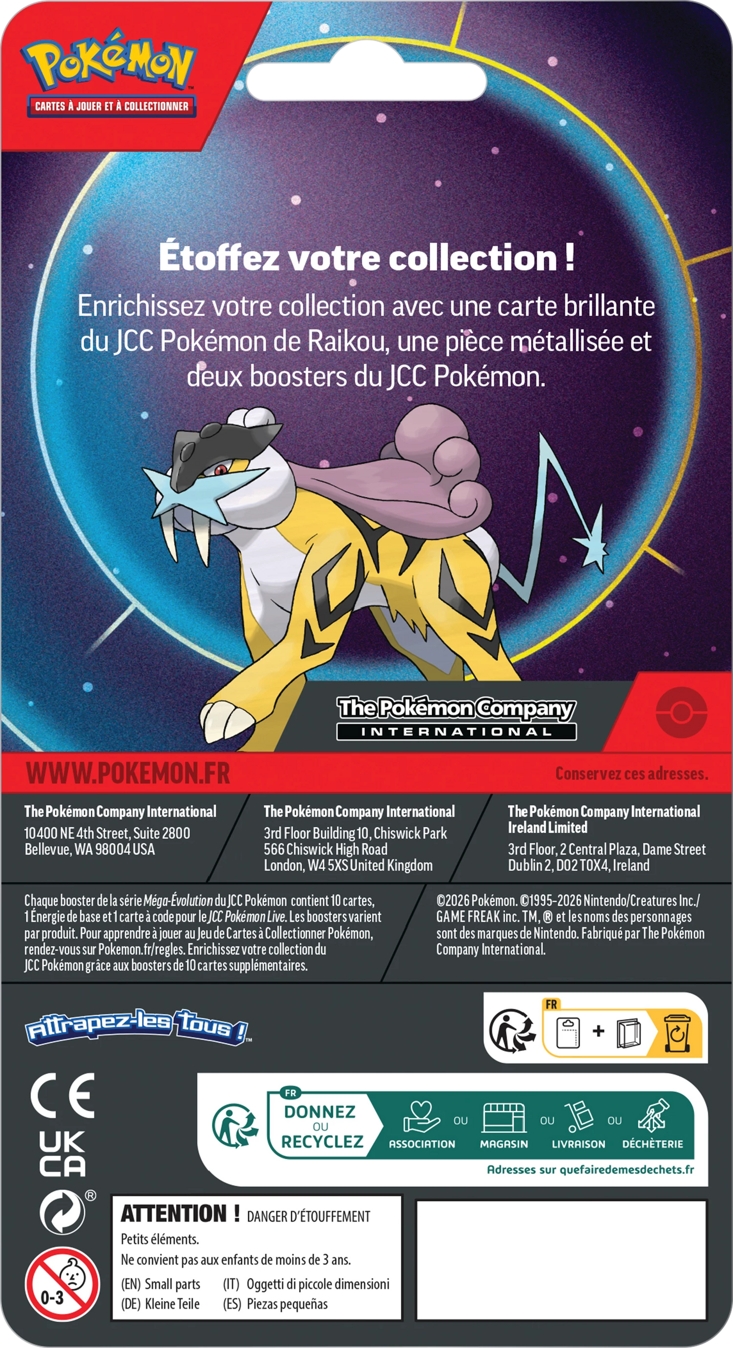 Duopack Pokémon Aventures Ensemble (EV9) + Flammes Fantasmagoriques (ME2) Raikou 🇫🇷