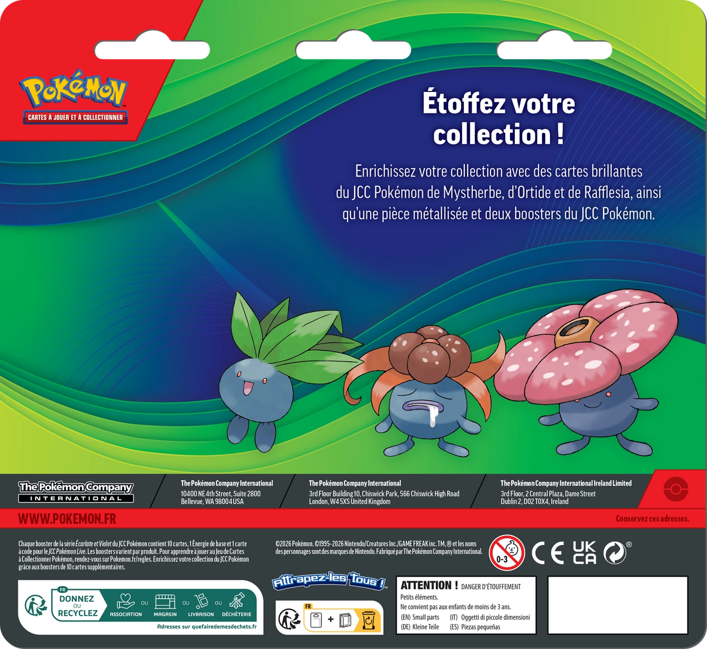 Duopack Pokémon Mystherbe, Rafflesia, Ortide 🇫🇷