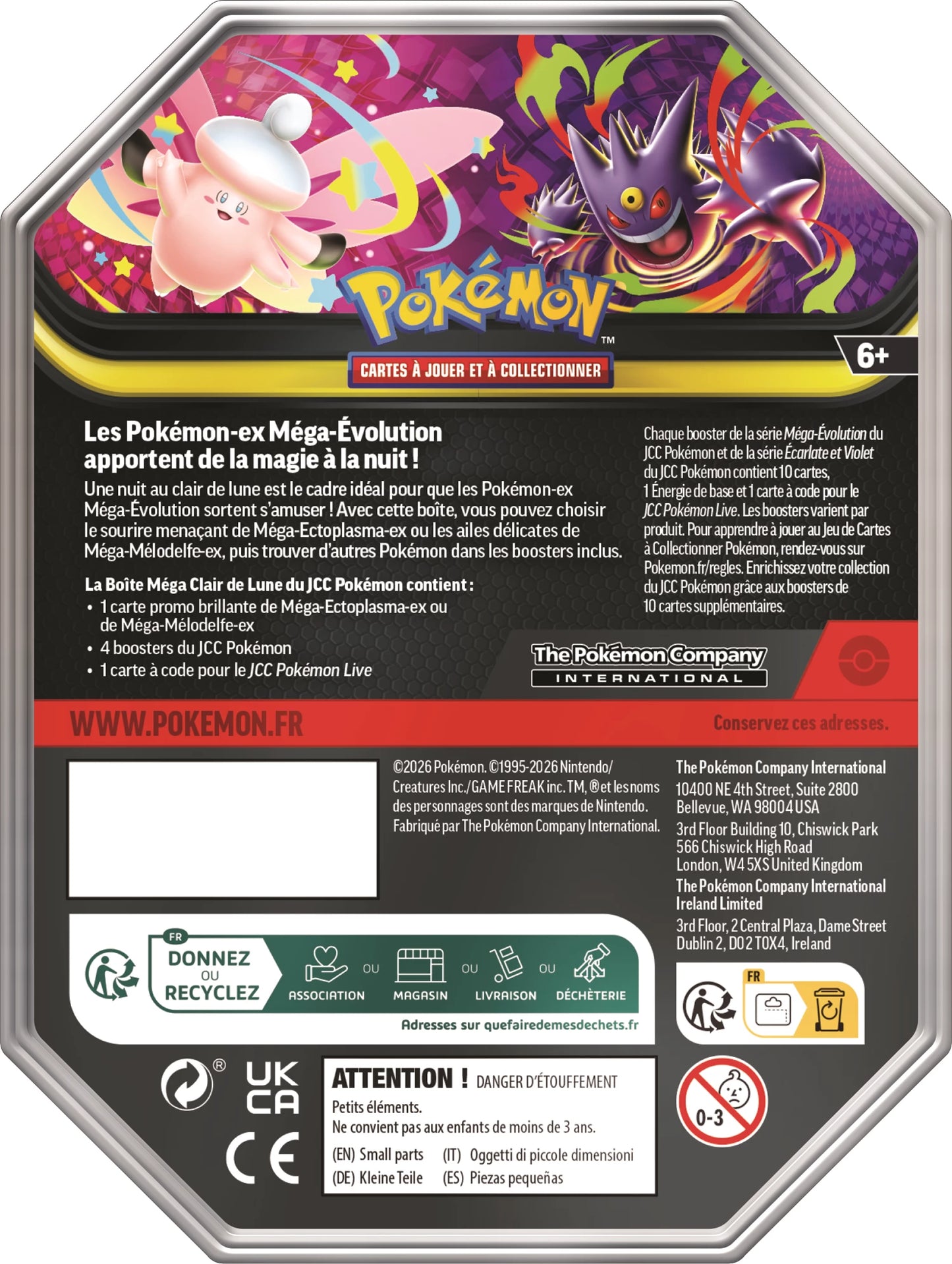 Pokébox Tin Méga Clair de Lune Pokémon Méga-Mélodelfe-ex 🇫🇷