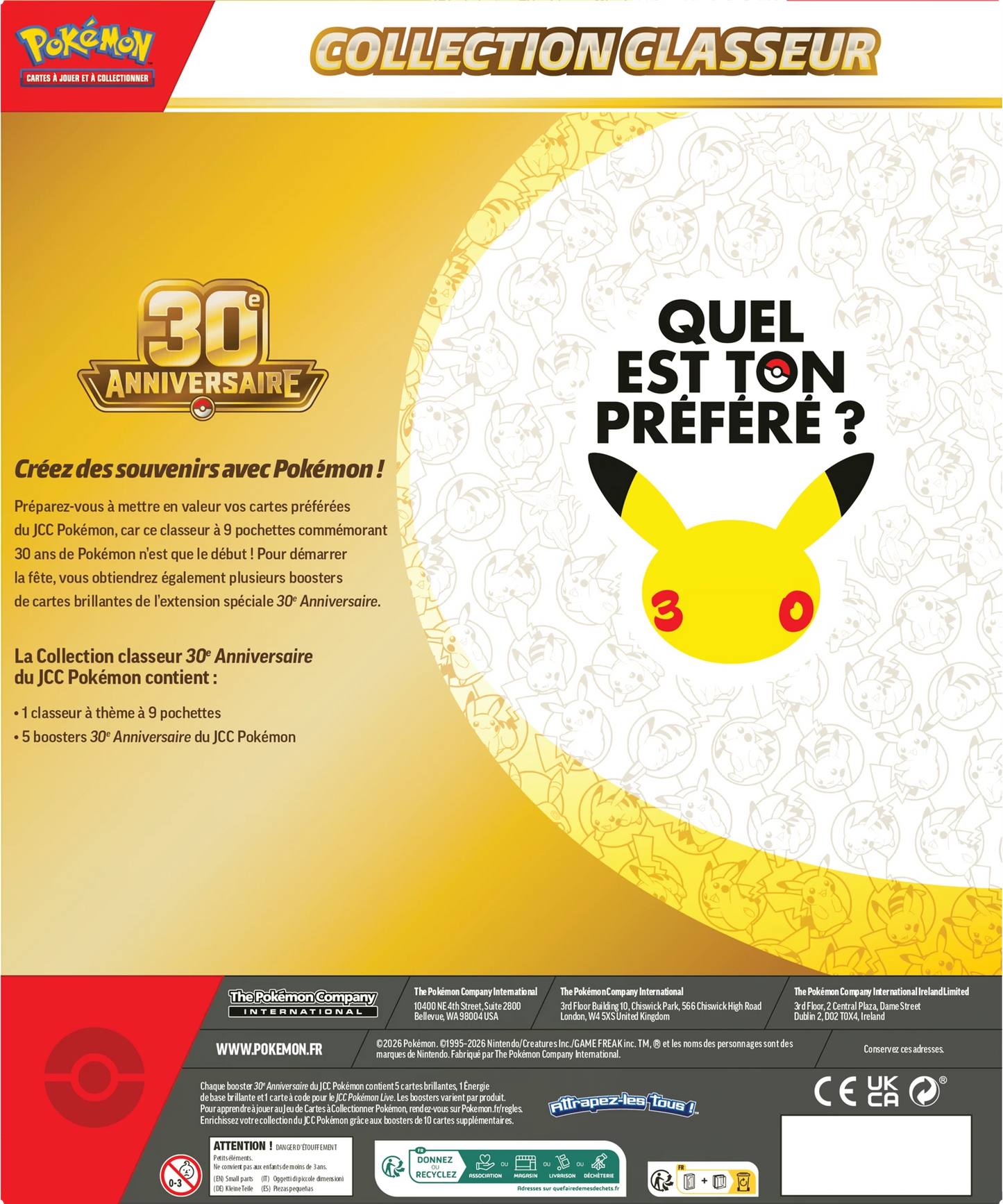 Coffret Collection Classeur Pokémon 30e Anniversaire 🇫🇷