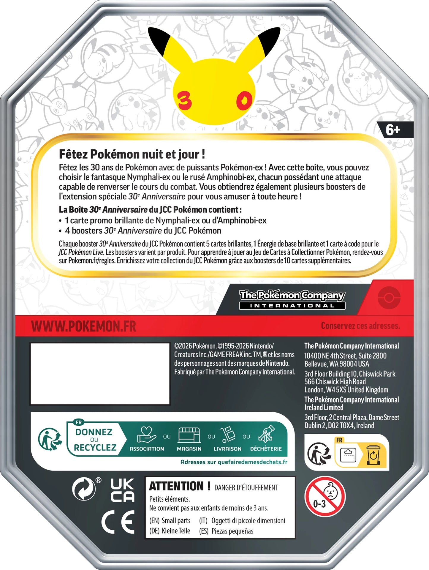 Pokébox Tin Pokémon 30e Anniversaire Nymphali-ex 🇫🇷