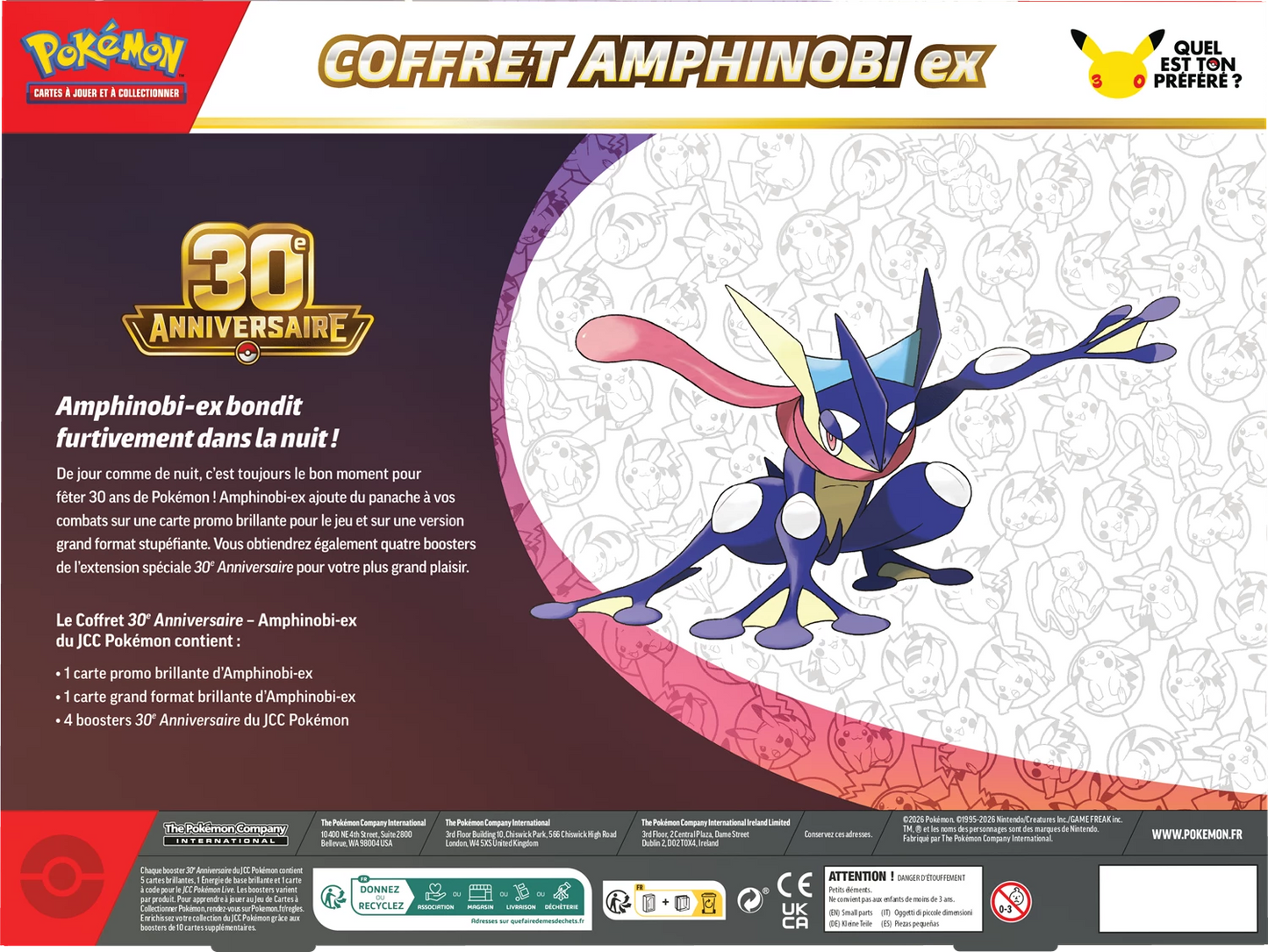 Coffret Pokémon 30e Anniversaire Amphinobi-ex 🇫🇷