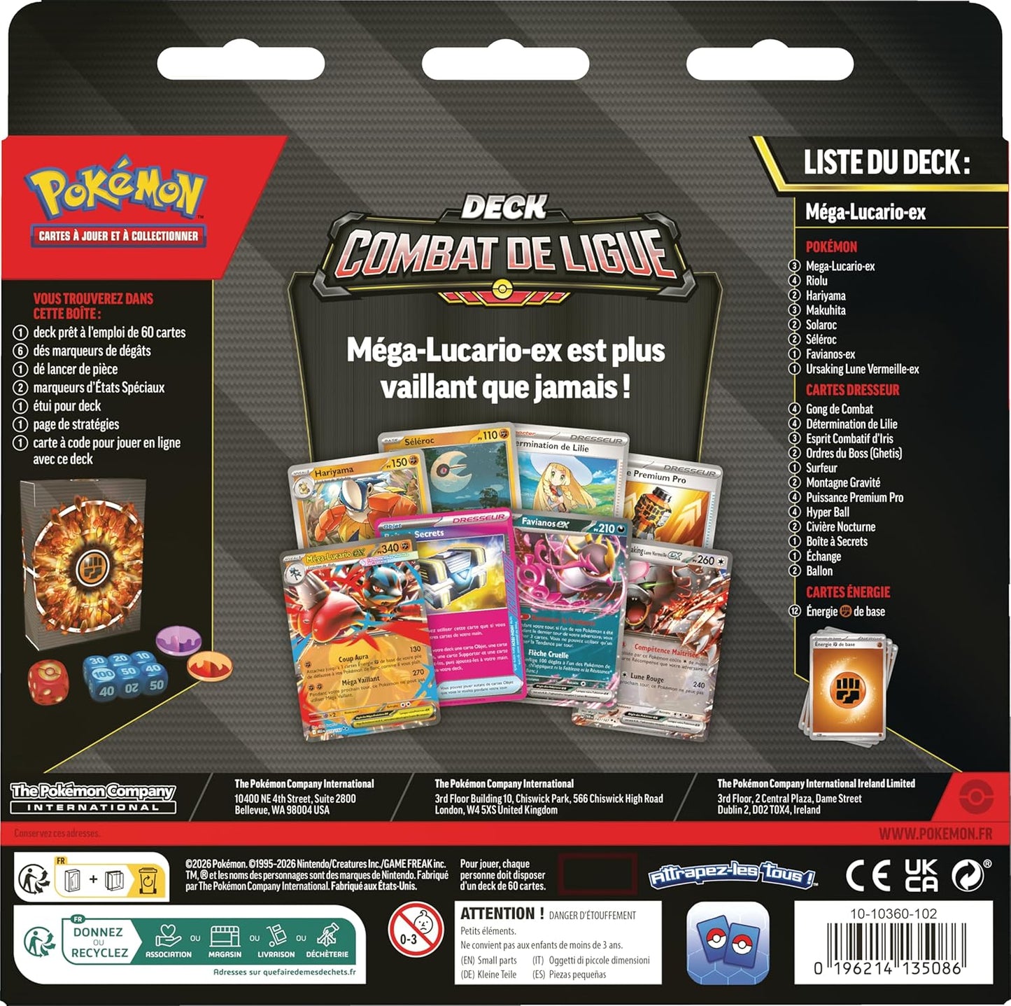 Deck Combat de Ligue Pokémon Méga-Lucario-ex 🇫🇷