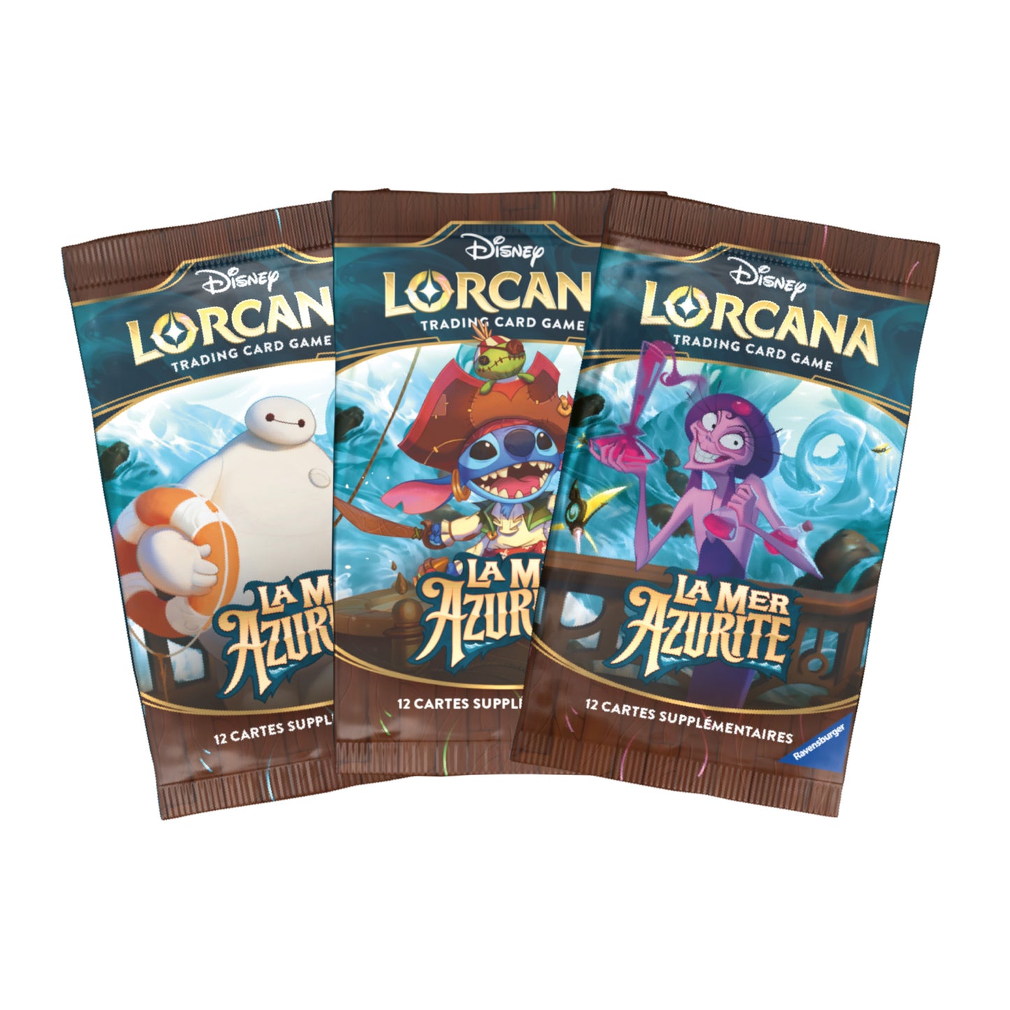 3 Boosters Disney Lorcana La Mer Azurite Set 6 Artset - Pokemagic