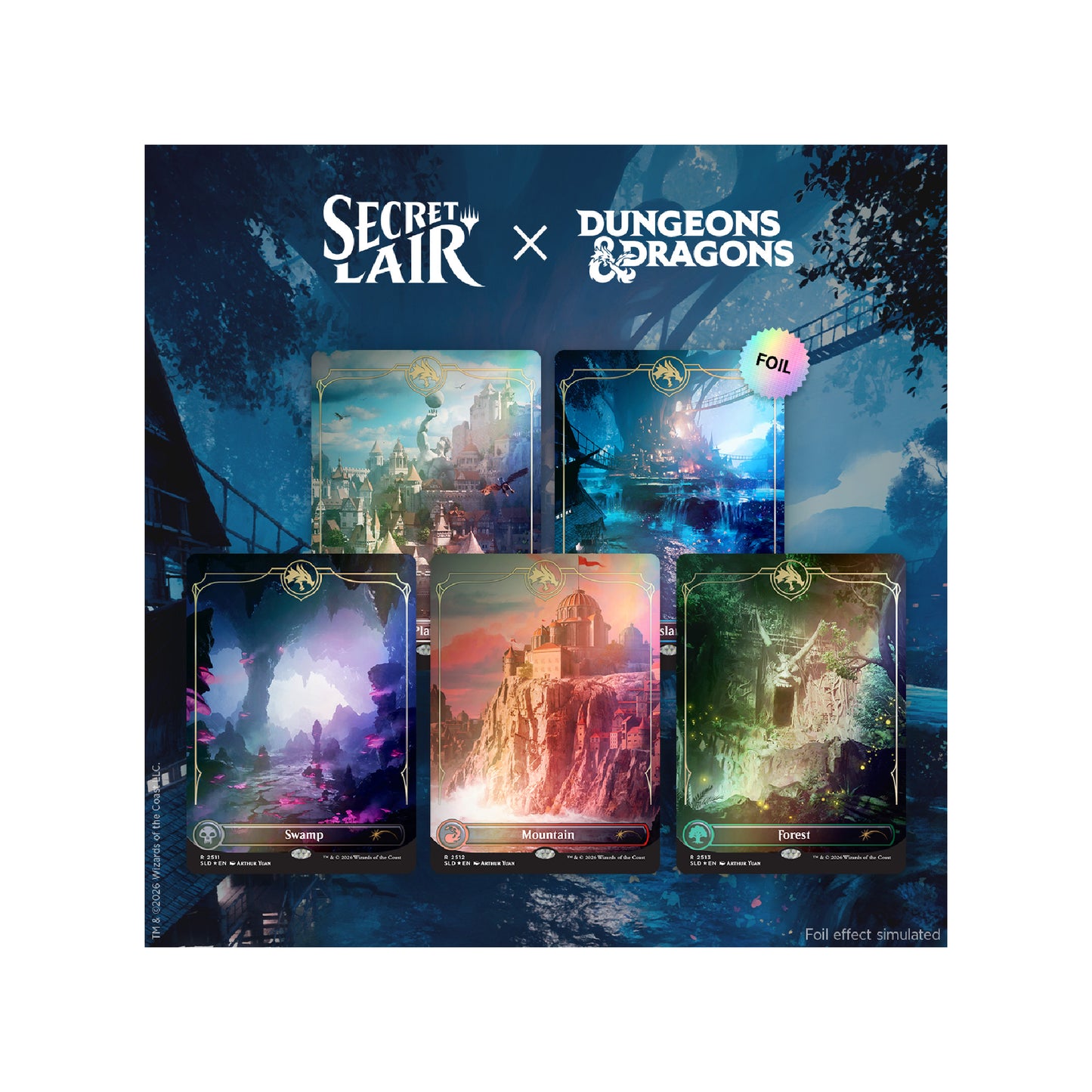Magic the Gathering Secret Lair x Dungeons & Dragons: Lands of Forgotten Realms Foil Edition - Pokemagic