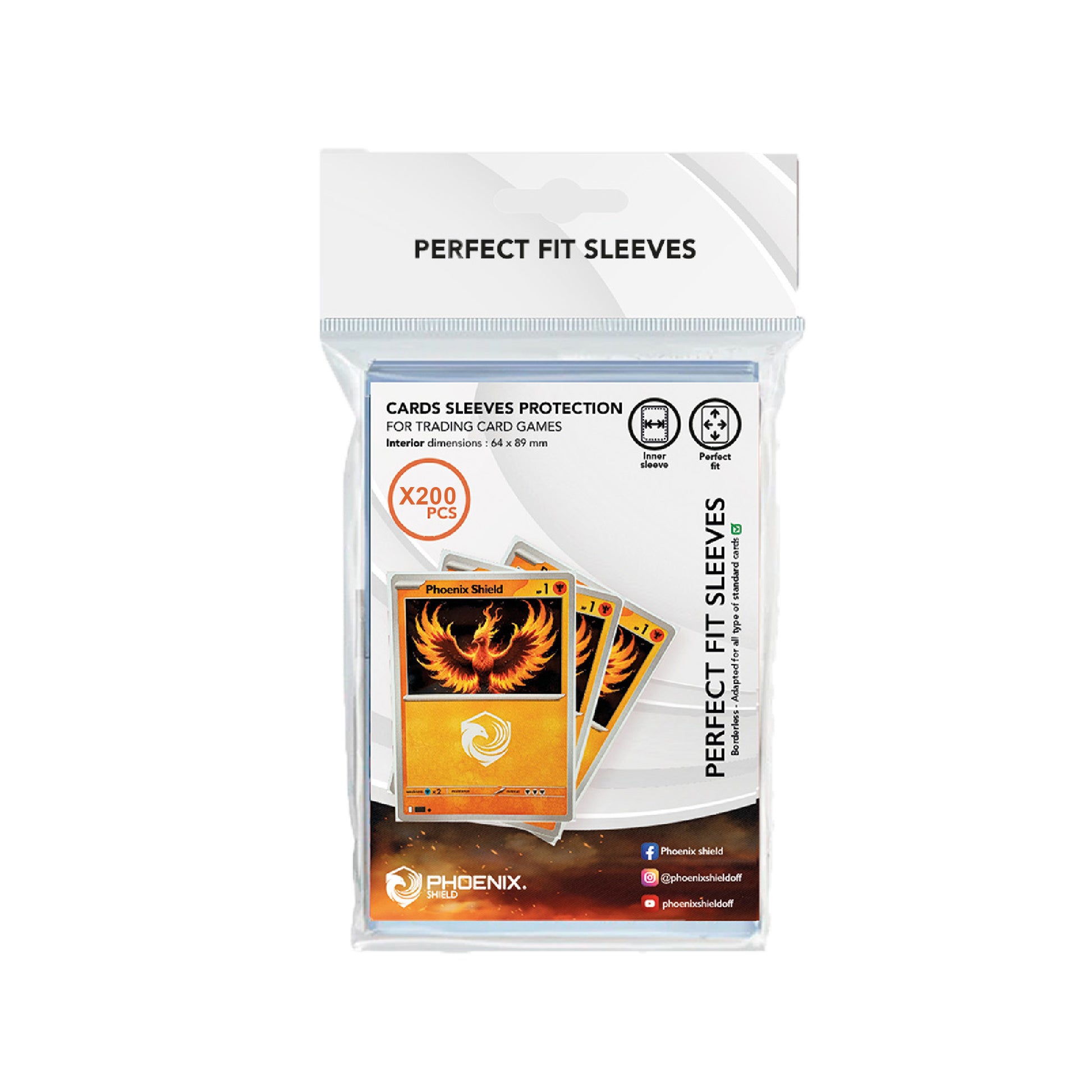 Card sleeves protection Phoenix Shield Perfect Fit x200 - Pokemagic