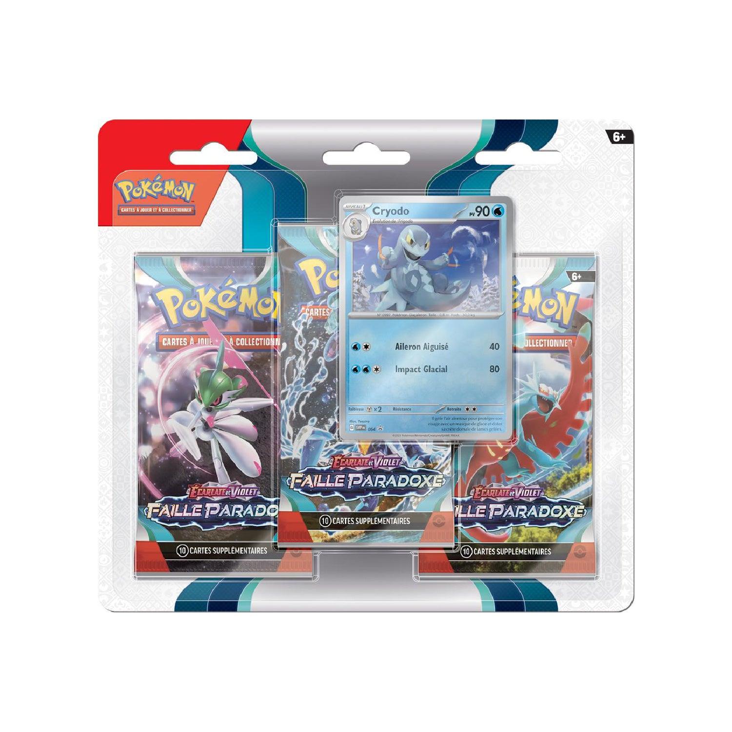 Tripack Pokémon Faille Paradoxe EV4 Cryodo - Pokemagic