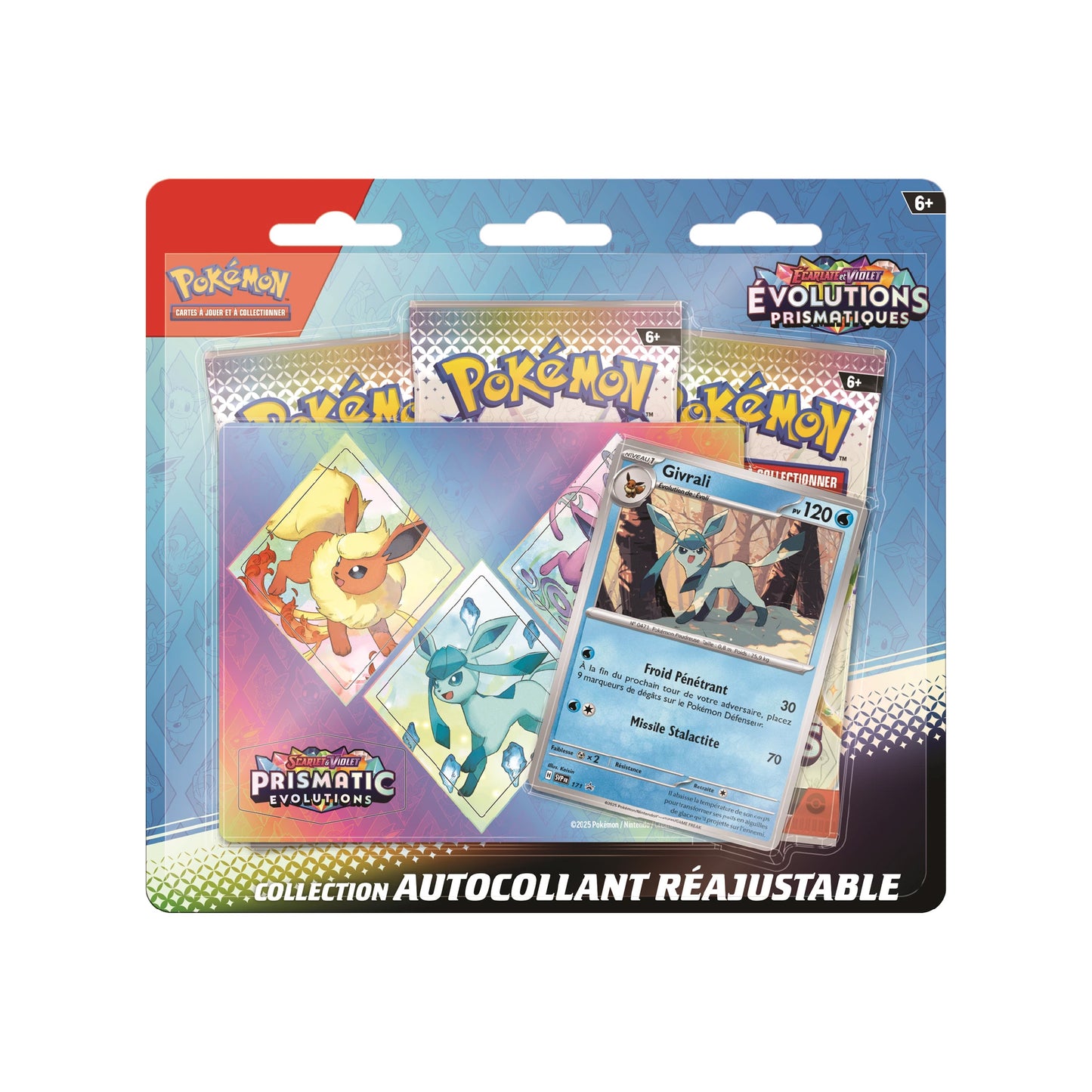 Tri-pack Collection Autocollant Réajustable Pokémon Évolutions Prismatiques (EV8.5) Givrali 🇫🇷