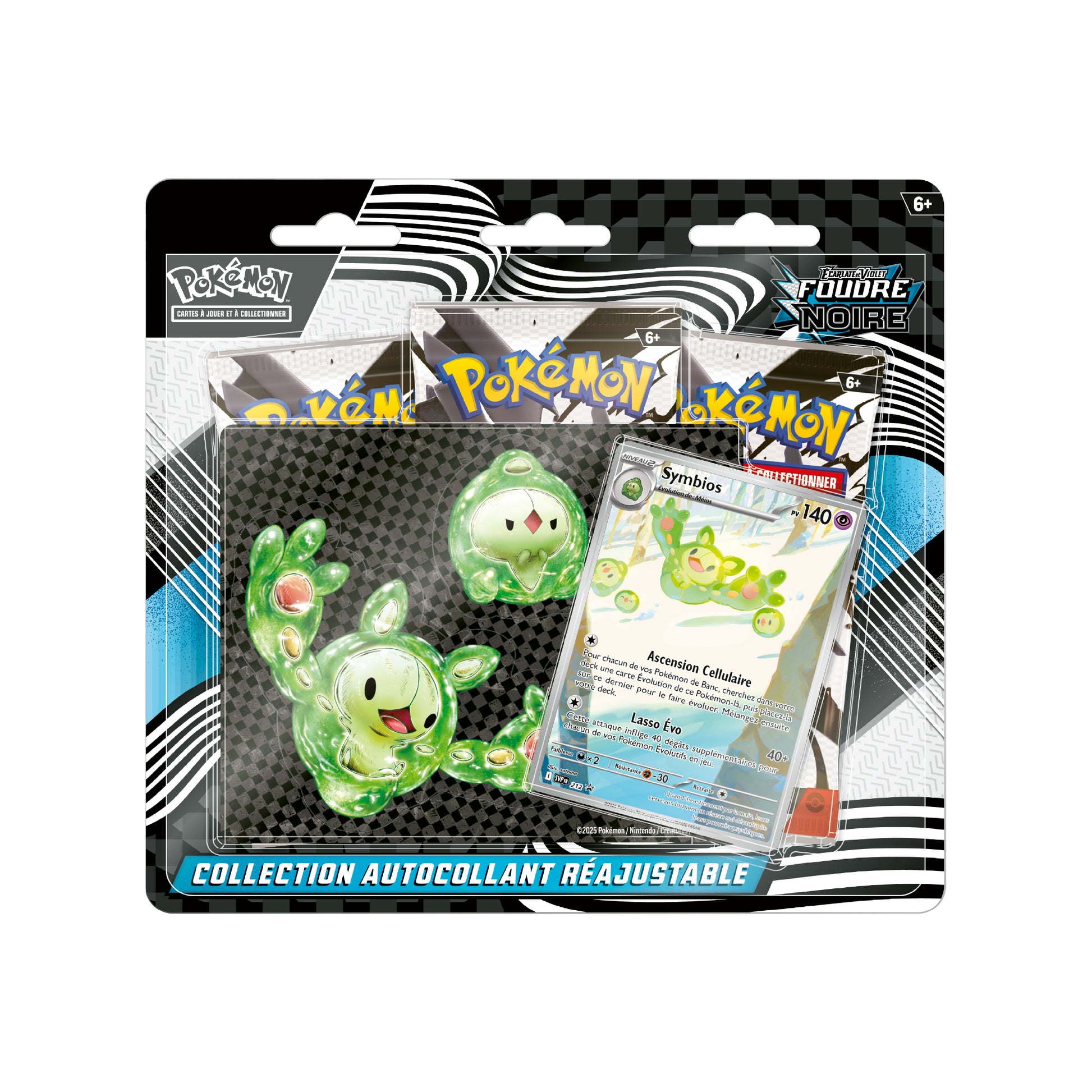 Tripack Collection Autocollant Réajustable Pokémon Foudre Noire EV10.5 Symbios - Pokemagic