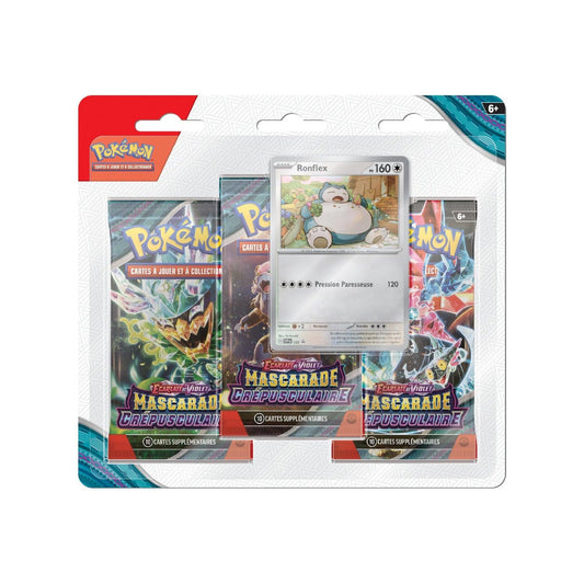 Tripack Pokémon Mascarade Crépusculaire EV6 Ronflex - Pokemagic