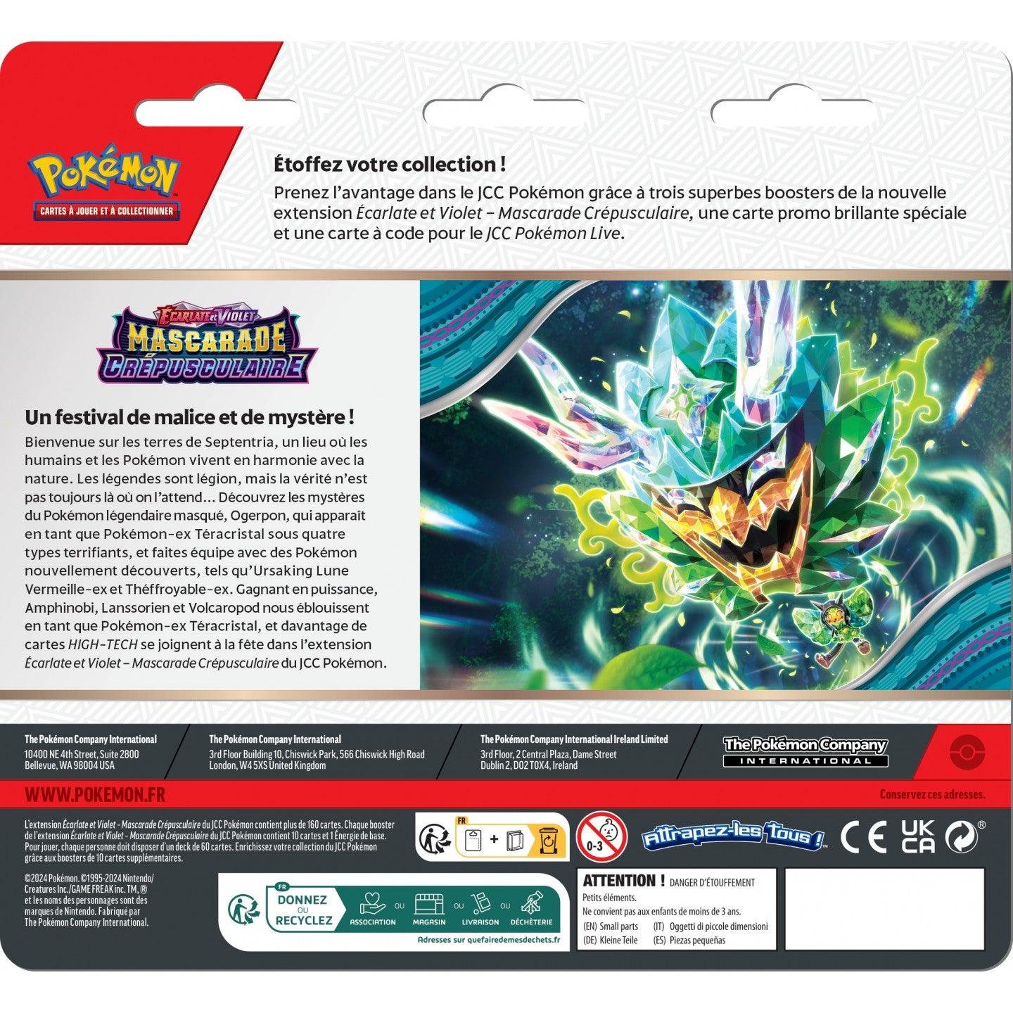 Tri-pack Pokémon Mascarade Crépusculaire (EV6) Ronflex - Pokemagic